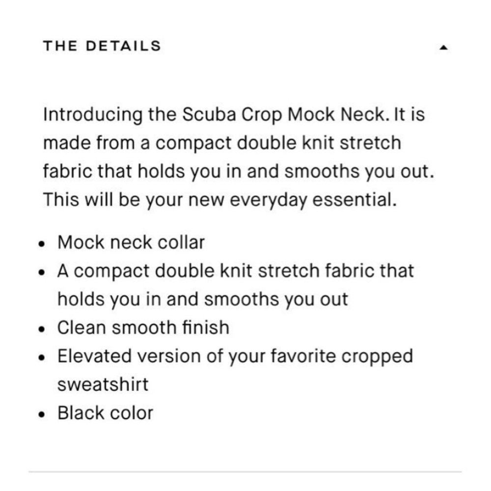 NWT Good American Scuba Crop Mock Meck Long Sleeve PRICE FIRM - Picture 8 of 10